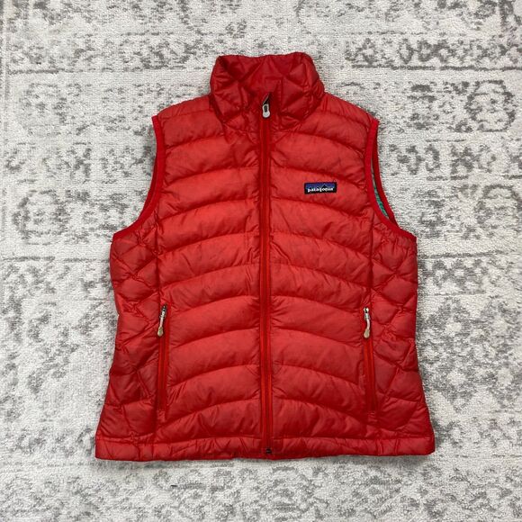 Patagonia Sweaters - Patagonia Vest Down Red Zip Up Puffer Outdoor Vest Women’s Size Small